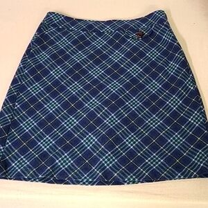 LL Bean Classic Plaid Vintage Skirt Wool Blend Size 8